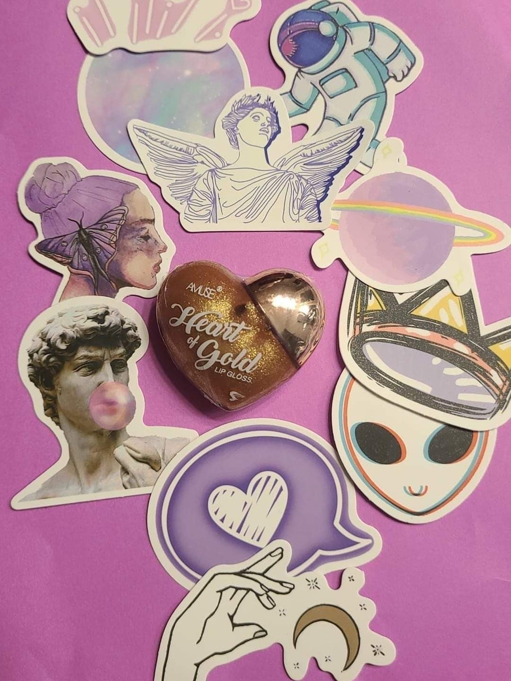 Muse Heart of Gold Lip Gloss - Rose Gold Heart